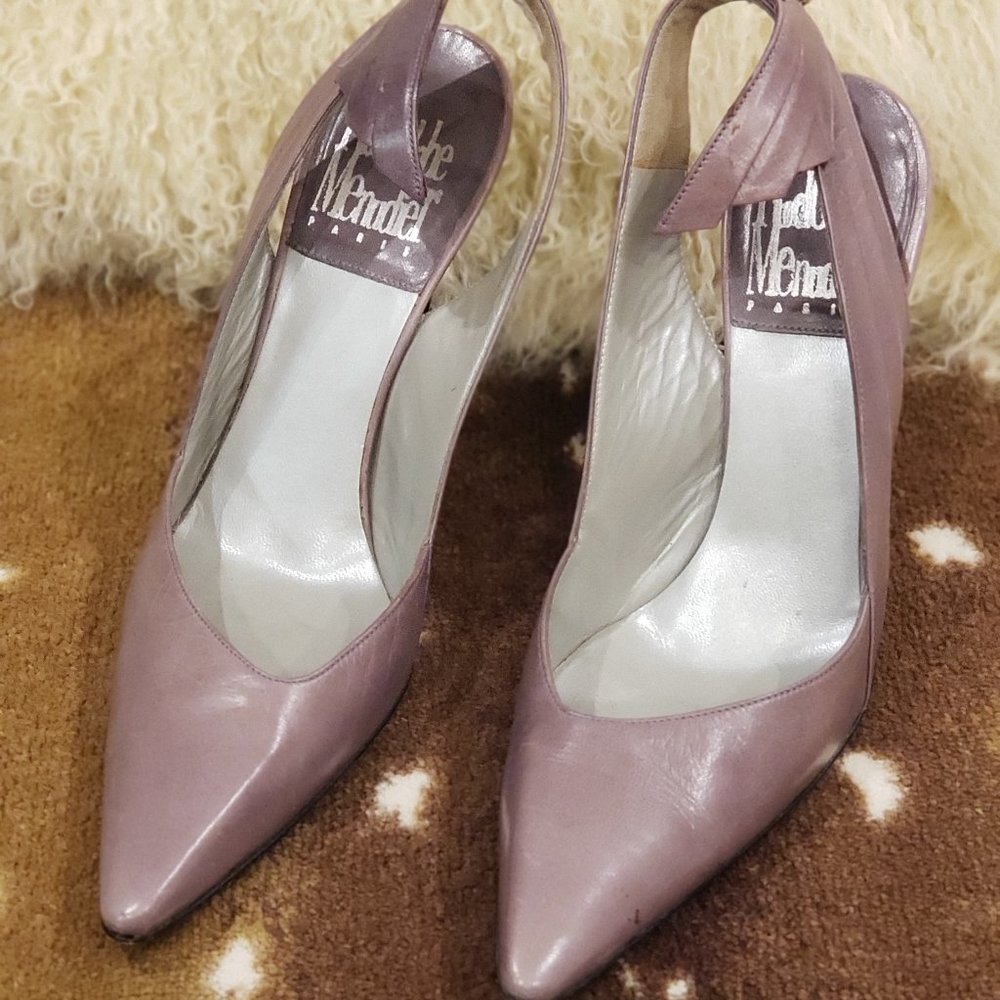 Leather Purple/Mauve Heels